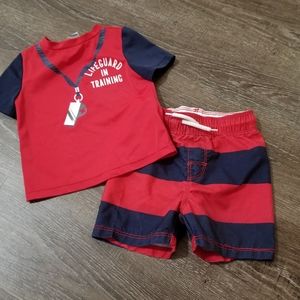 Old Navy Lifeguard in Training Swim suit set Toddler Boy